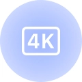 4k quality icon in blue